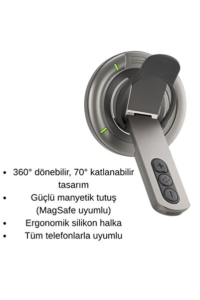 SMAYLİNG Magnetic Phone Holder – 360 °   Rotating Ring Type Stand |   Magsafe Compatible