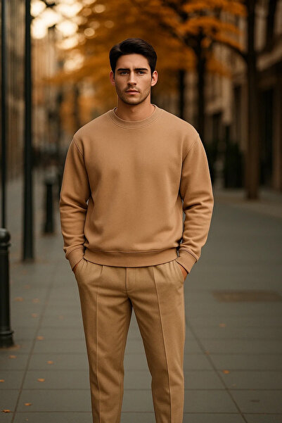 COMBİNE MİCHAİL Мъжки ежедневен основен пуловер от вискоза с голям размер