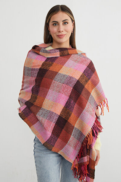 Fulla Moda Plaid Patterned Soft Textured Shawl