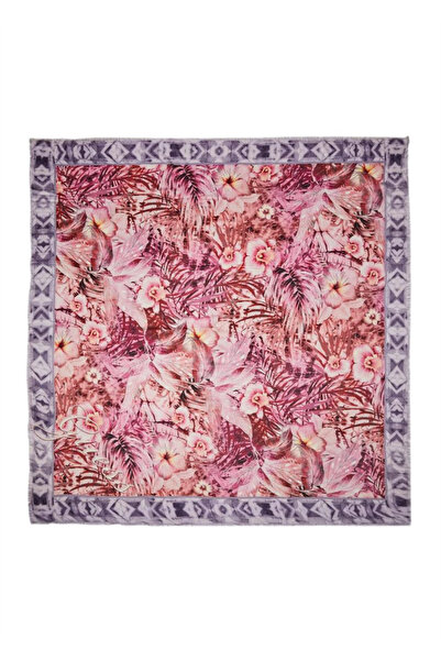 Guess Women's Multicolor Floral Modal Scarf - Pink & Purple Palms - Elegant Nature-Inspired Design