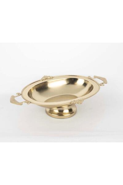 Mikasa Moor Brass Embossed Pedestal Tray 34X22X8Cm