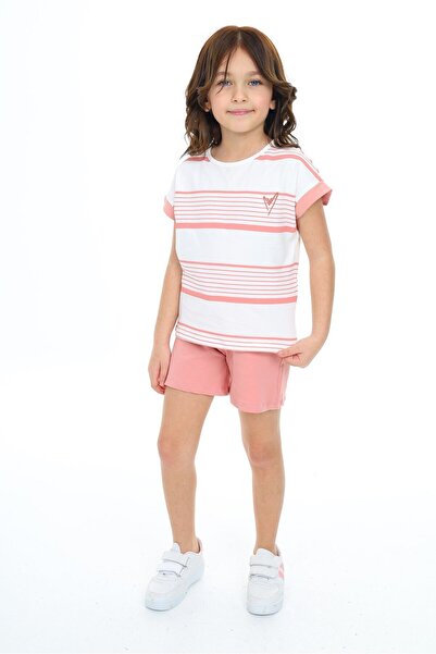 Toontoy Set 2 piese pentru fete: Tricou cu imprimeu și decolteu rotund și pan...
