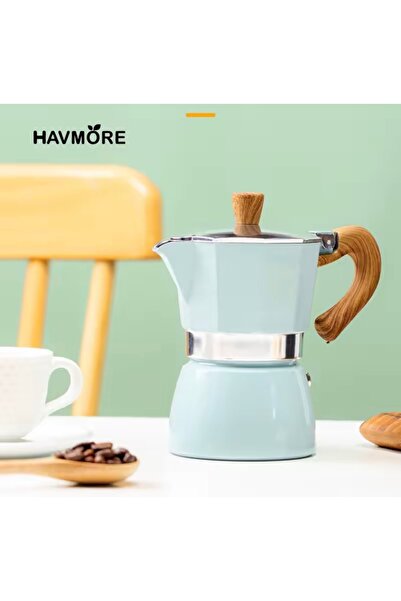 LUXURY 150ml Moka pot for Italian espresso maker, made of rust-resistant aluminum. High safety valve.