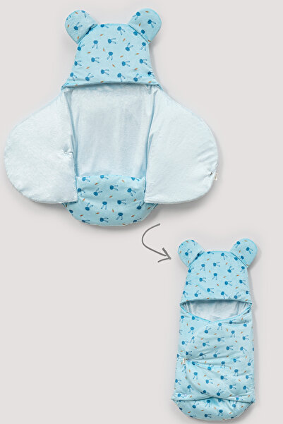 Bebitof Cute Carrot and Rabbit Printed Fiber Filled Swaddle for 0-12 Months