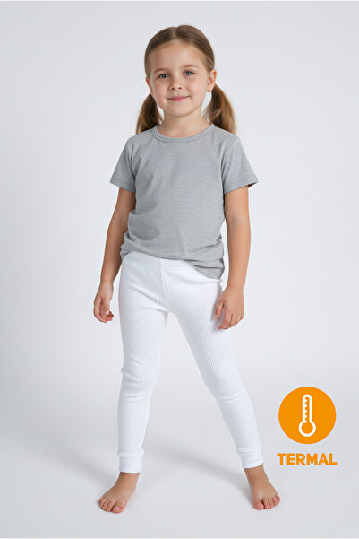 Gambino Girls - Boys Thermal Pajama Bottoms - White (Unisex)