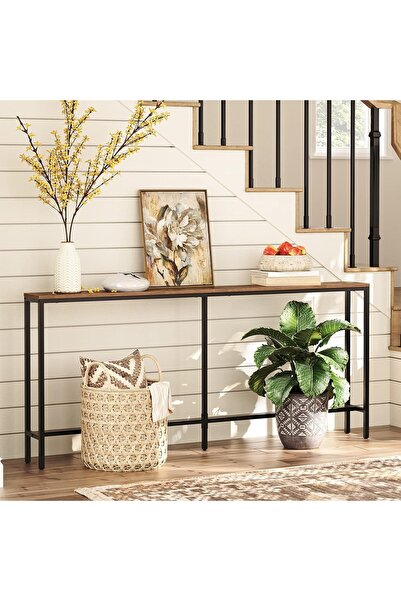 Roam shop Console Table, 140 *30CM Narrow Long Sofa Table, Entryway Table, Industrial Sofa Table, Side Table