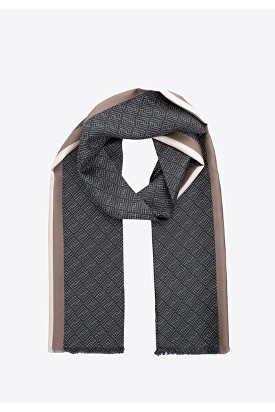 Wittchen Eșarfă de mătase maro și crem pentru bărbați