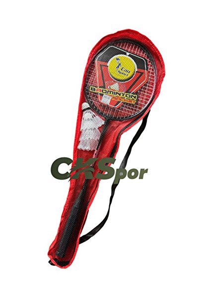CKSPOR LUXURY Çantalı Badminton Raket Seti 2 Raket 3 Toplu – Kırmızı