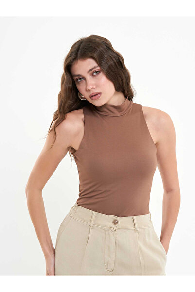 Womengrom Lefon Women's Half High Neck Sleeveless Bodysuit