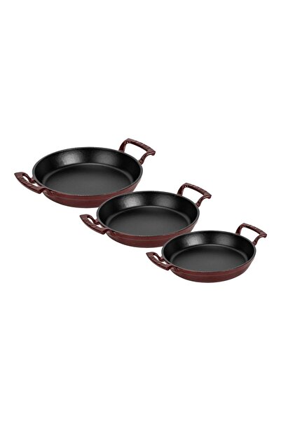 Lava Döküm Bordo 3’lü Sahan Seti (16-20-24 cm) – Şef Kalitesinde Lezzet ve Şıklık Bir Arada-Bordo