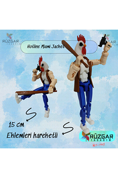 Rüzgar Tasarım Hotline Miami Jacket Tüm Eklemleri Hareketli Robot Dummy Aksiyon Figür Oyuncak Titan 13 Hediyeli