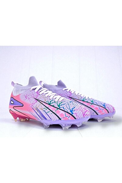 royalmoni Lace-Up Comfortable Unisex Football Boots Lilac