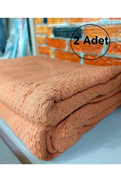Şaheser 2 Adet %100 Pamuk Çift Kişilik Pike 240x220 (Tek Pike)-Portakal