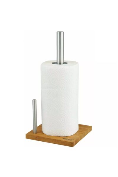 Kinghoff Suport pentru prosoape de bucatarie, servetele, din inox si bambus,1...