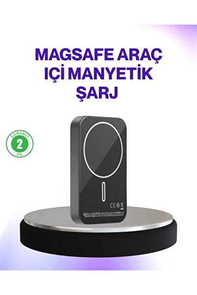 shopwave Mıknatıslı MagSafe Uyumlu Araç Tutucu Kablosuz Şarj Destekli
