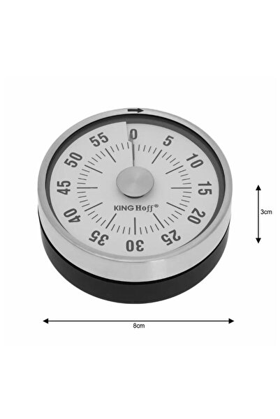 Kinghoff Stainless steel kitchen timer, round, 78.5x32 mm