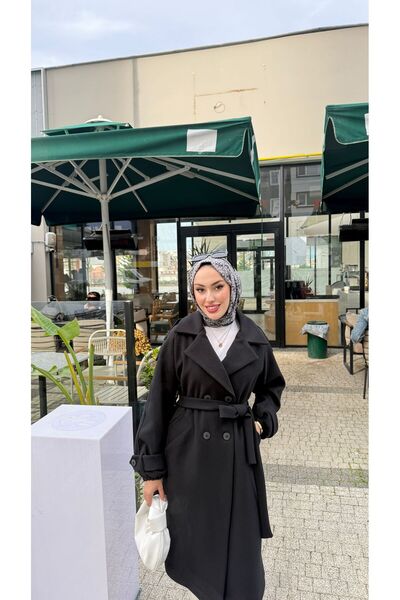 BURCU TESETTÜR Palton cu nasturi în față 3301