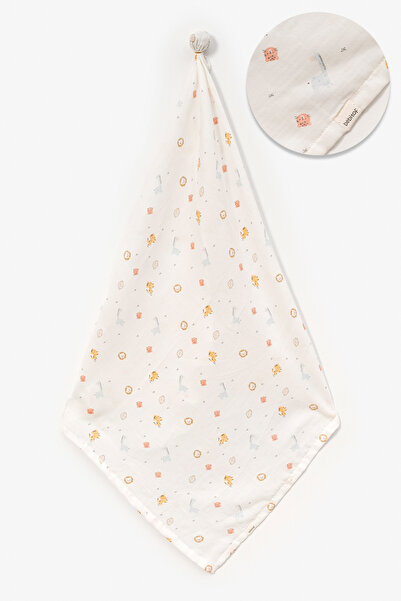 Bebitof Cute Animals Patterned 85X95 Cm. Organic Muslin Blanket