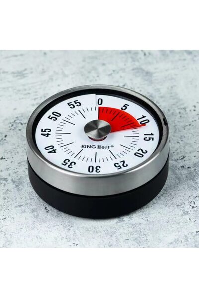 Kinghoff Stainless steel kitchen timer, round, 78.5x32 mm