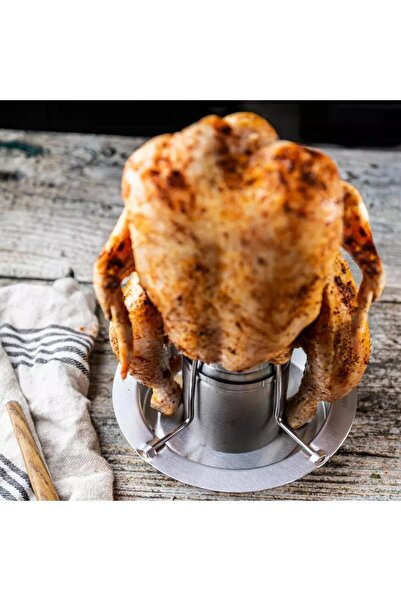 Kinghoff Vertical rack for cooking whole chicken in the oven, with container for spices, stainless steel, King Hof