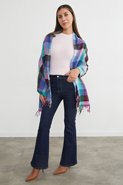 Fulla Moda Şal cu textura moale cu model în carouri