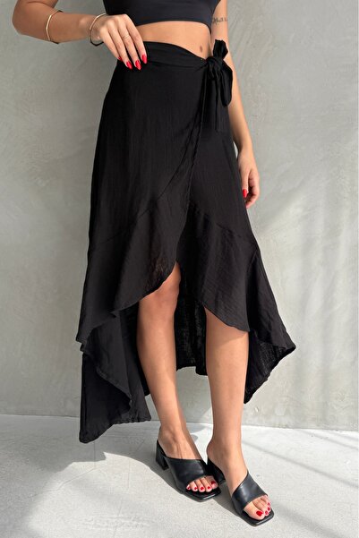 Ulino Fusta lungă din muselină cu detaliu de legare în talie în formă de cruce