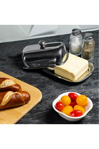 Kinghoff Recipient pentru unt, din inox cu capac, 15,5x11,5x1cm, untiera,