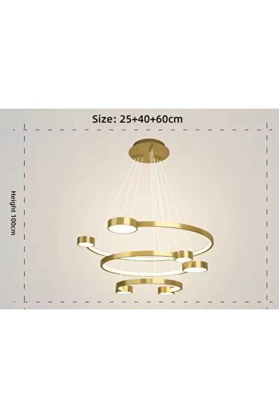 KARAZ Nova 3-ring bronze chandelier