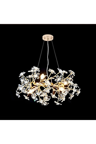 RFAN Candelabru LED suspendat, Model R9095/800, Metal, 8 X E14, Auriu