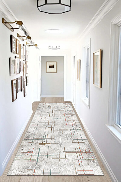 CESTA HOME DİJİTAL BASKILI Kaymaz Taban Yıkanabilir Modern Mutfak Halısı Salo...