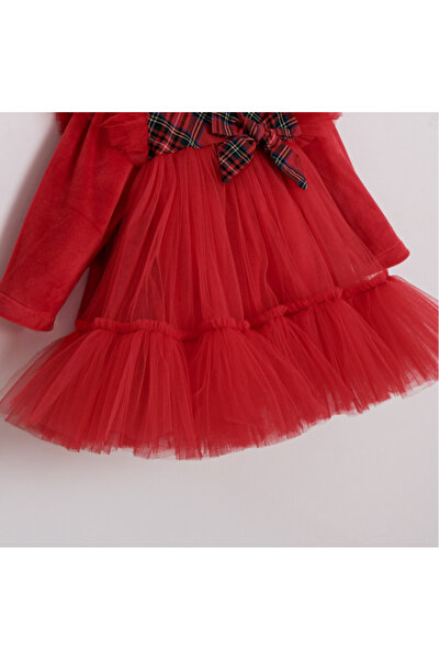 KALBİM ÇOCUK Sweetme Red Tulle Baby Girl Dress