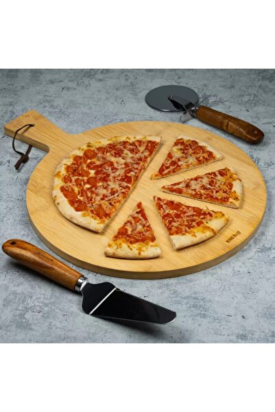 Kinghoff Pizza serving tray, made of bamboo, 35 cm,