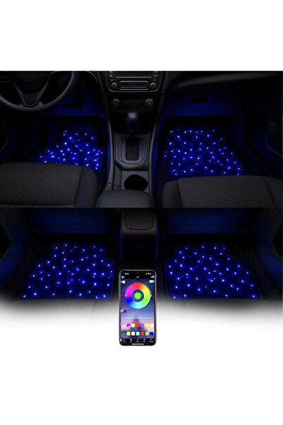 Timebox LED Car Mats, Universal, RGB App Control, Waterproof, Quick Install, Galactic Glow, Black