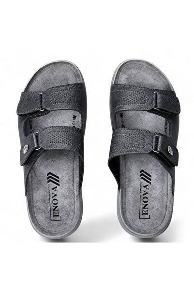 Enova Stylish and Comfortable Men's Slippers – Orthopedic Sole-Grey