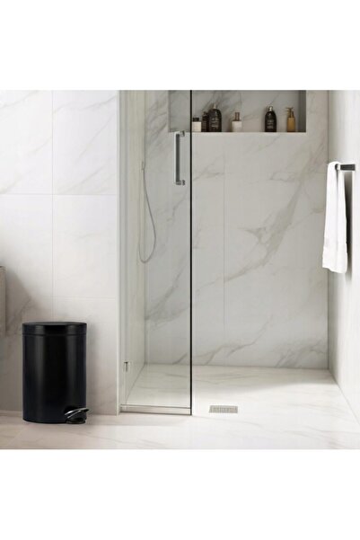 SEPIO Bathroom waste bin, with pedal, 3 liters, metal, black