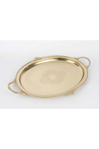 Mikasa Moor Brass Embroidered Oval Tray 44X31Cm