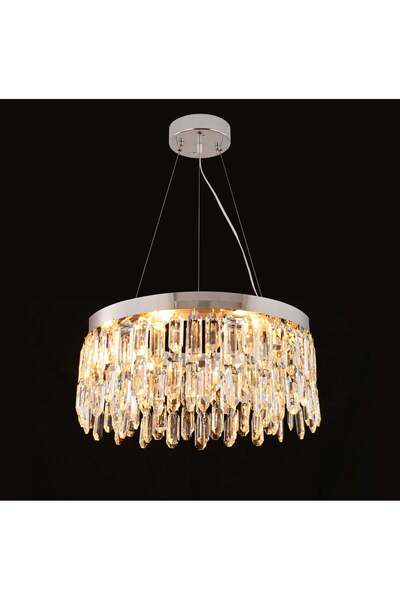 RFAN Candelabru LED, Model 9137/600, Textură Cristal, Metal, 74W, Crom