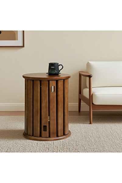 XINYUEMAIC Stackable stool set with 4 wooden chairs, 18 inch chairs nested within a durable coffee table