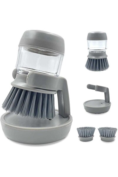 Timebox Dozator de detergent cu perie și suport de scurgere, cap reutilizabil...