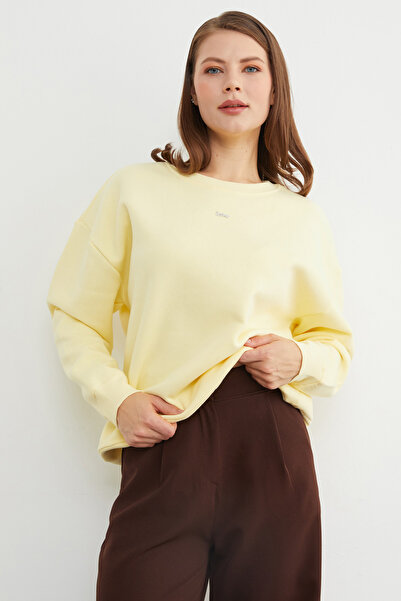 Fulla Moda Love Accessory Crew Neck Oversize Sweatshirt