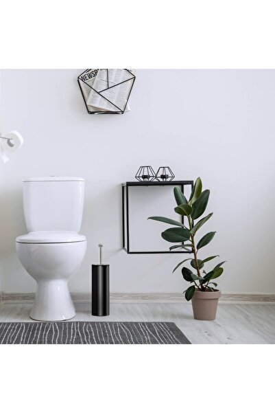 SEPIO Toilet brush set with holder, stainless steel, black,