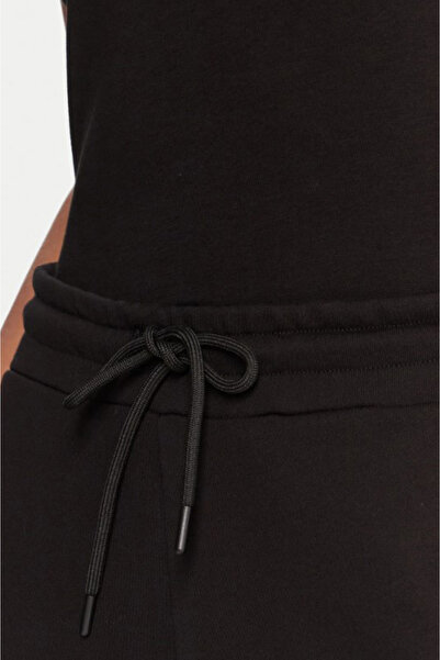 Versace Women's Regular Fit Embroidered Letter Logo Elasticated Cuffs Sweatpants - Black/Gold Yellow