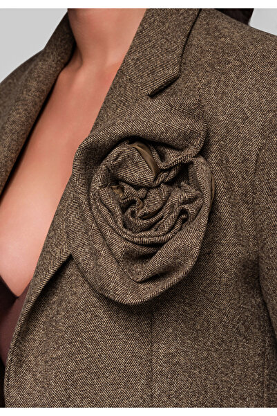 OMBRE Women's Blazer LW-BLZB-0100 - dark beige