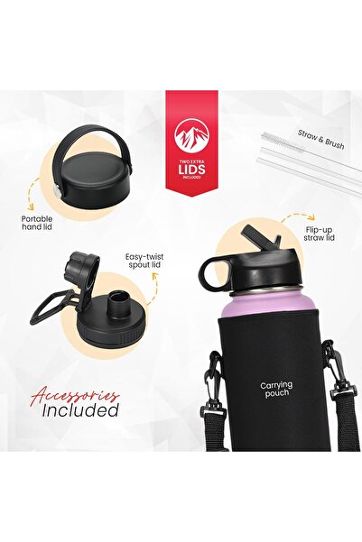 Generic ZeroSpace Stainless Steel Water Bottle, 1200ml Insulated (Orchid/Purple)