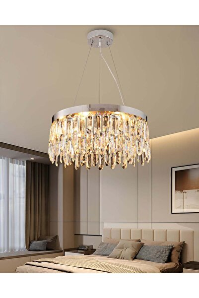 RFAN Candelabru LED, Model 9137/400, Textură Cristal, Metal, 50W, Crom