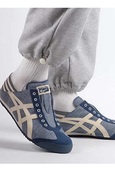Onitsuka Tiger MEXICO 66 Slip-On Canvas Casual Colorblock Sneakers Shoes Dark blue/White