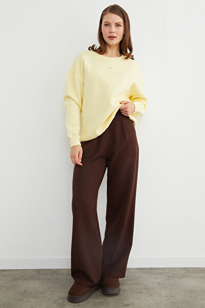 Fulla Moda Love Accessory Crew Neck Oversize Sweatshirt