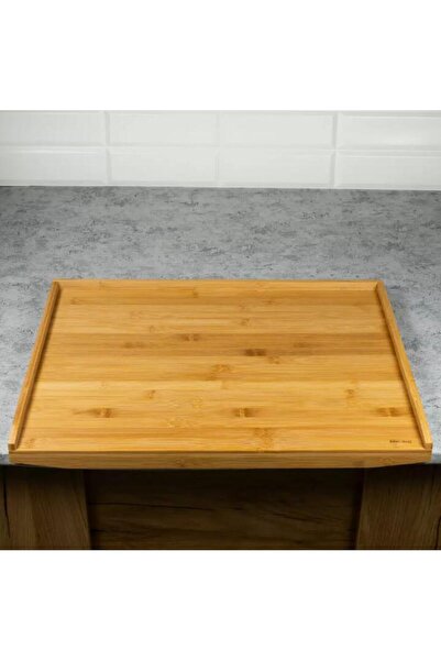 Kinghoff Bamboo manual chopper with edges, rectangular, 55x43x4.5 cm,