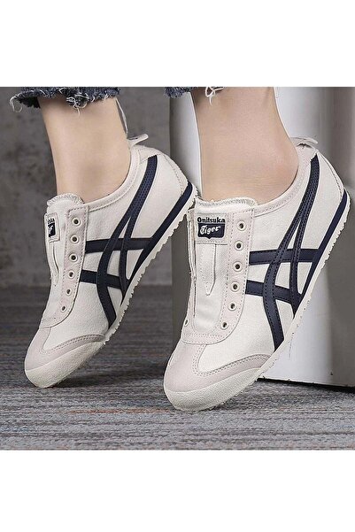 Onitsuka Tiger MEXICO 66 Slip-On Canvas Casual Colorblock Sneakers Shoes Beige