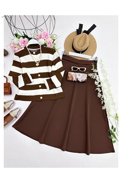 YEDİLALE Women's Knitwear Cardigan Skirt Set [Only the Cardigan and Skirt Are Included in the Price]